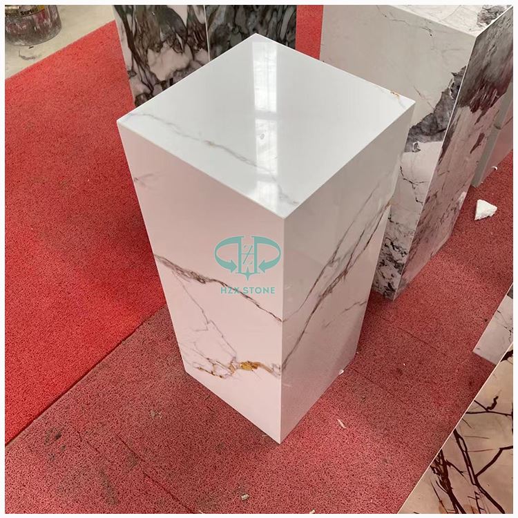 White Calacatta Quartz Plinth