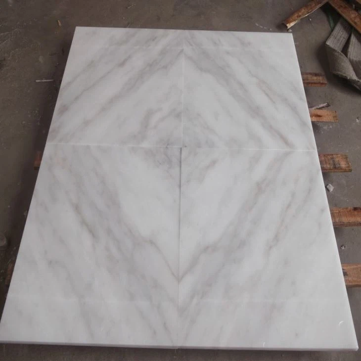 Cloud White Marble Bookmatch Tile