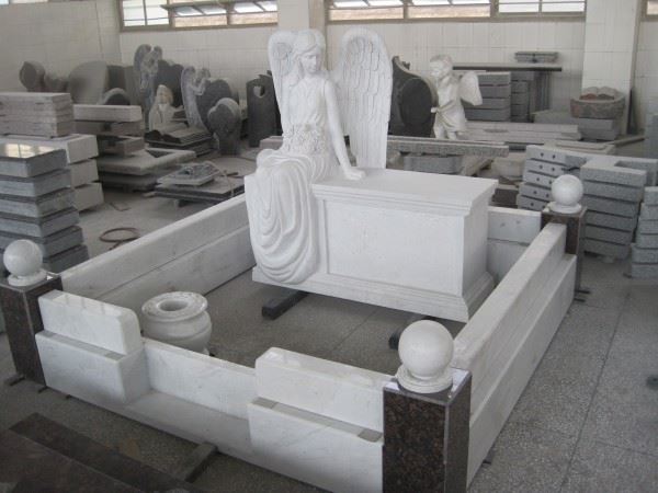 White Marble Angel Monument