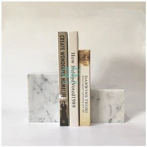 Dawb Marble Bookends