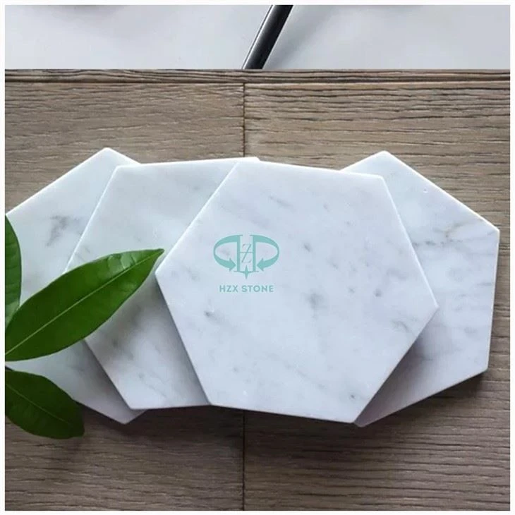White Marble Hexagon Coaster